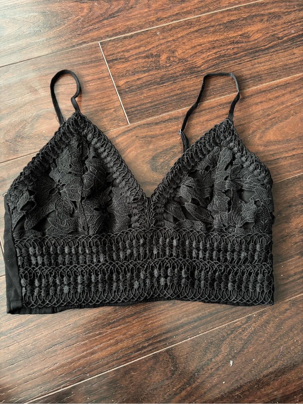 Love Tree Black Lace Crochet Bralette